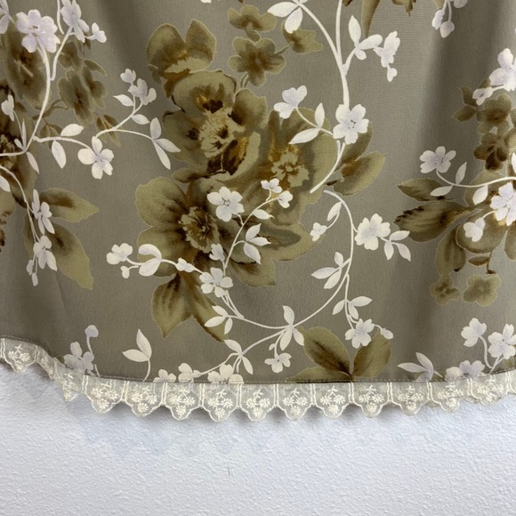 VTG A. Byer Floral Mini Skirt Lace Trim Y2K Sz. 13 LRG Cottage Boho Preppy USA - Picture 3 of 8